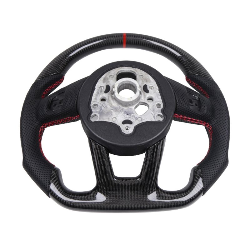 Real carbon fiber steering LED racing steering wheel Private custom flat bottom carbon fiber steering wheel