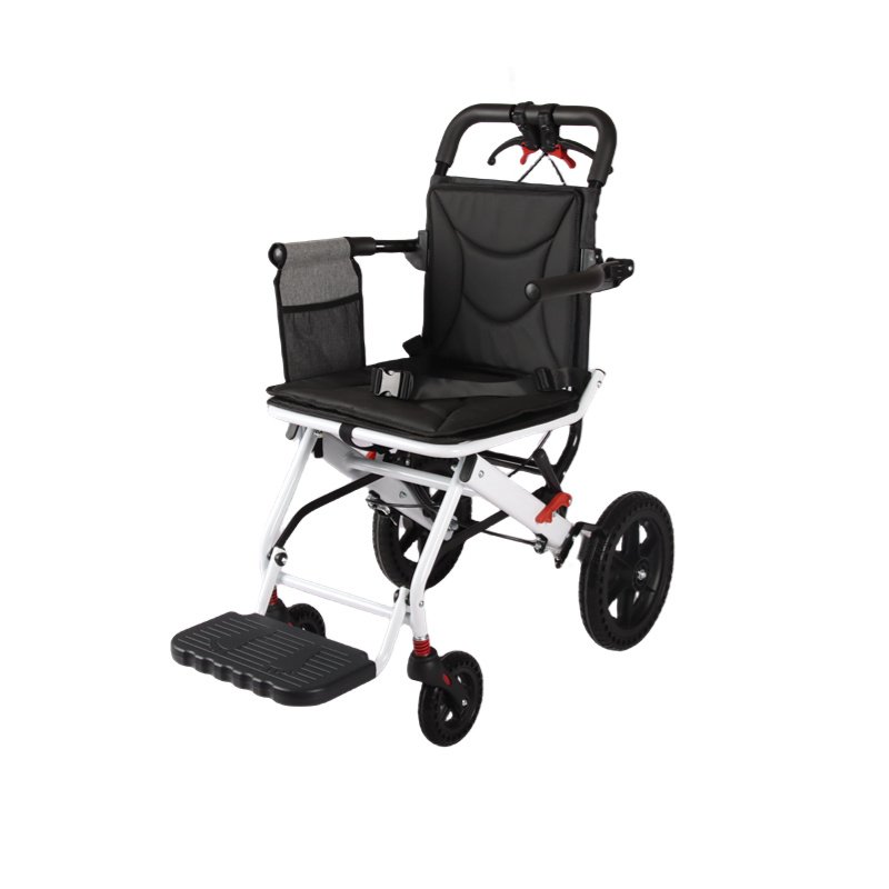 Hospital Pharmacy Travelling Using Light Weight Aluminum Manual Wheelchair Ramps Foldable Wheelchair with Detachable Cushion