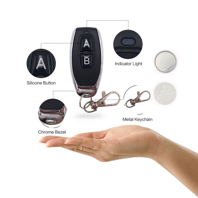 433Mhz Transmitter DC/AC 12V/24V 2CH RF Relay Smart Wireless Remote Control Light Switch Opener for Garage Door