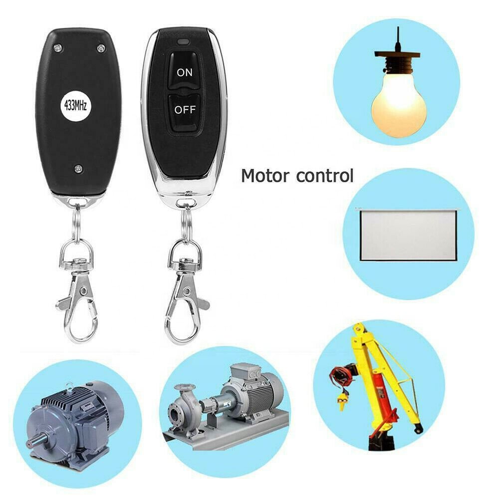 433Mhz Transmitter DC/AC 12V/24V 2CH RF Relay Smart Wireless Remote Control Light Switch Opener for Garage Door