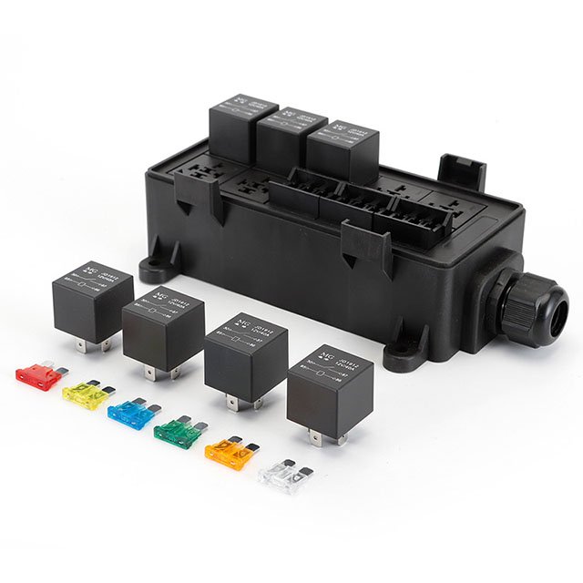 Waterproof Relay Box 12V with Relay ATC/ATO Blade Fuse Block Relay Box with for Auto