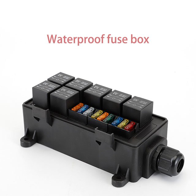 Waterproof Relay Box 12V with Relay ATC/ATO Blade Fuse Block Relay Box with for Auto