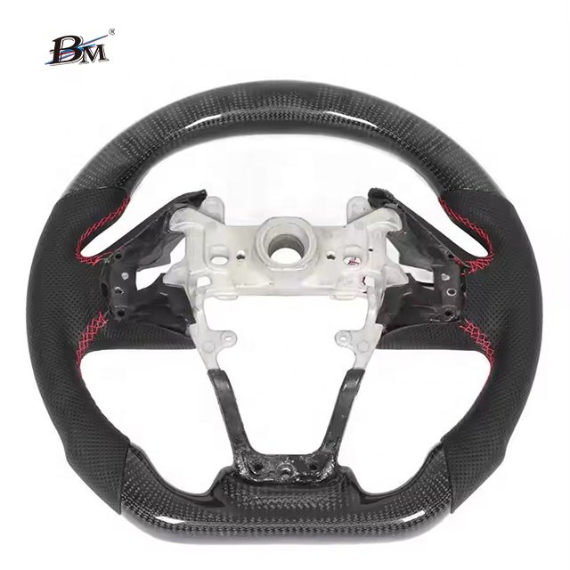 For Honda CIVIC 10 Generation FK8 USA Generation Carbon Fiber Black Leather Led Light Custom Steering Wheels 2017 2018 2019 2020