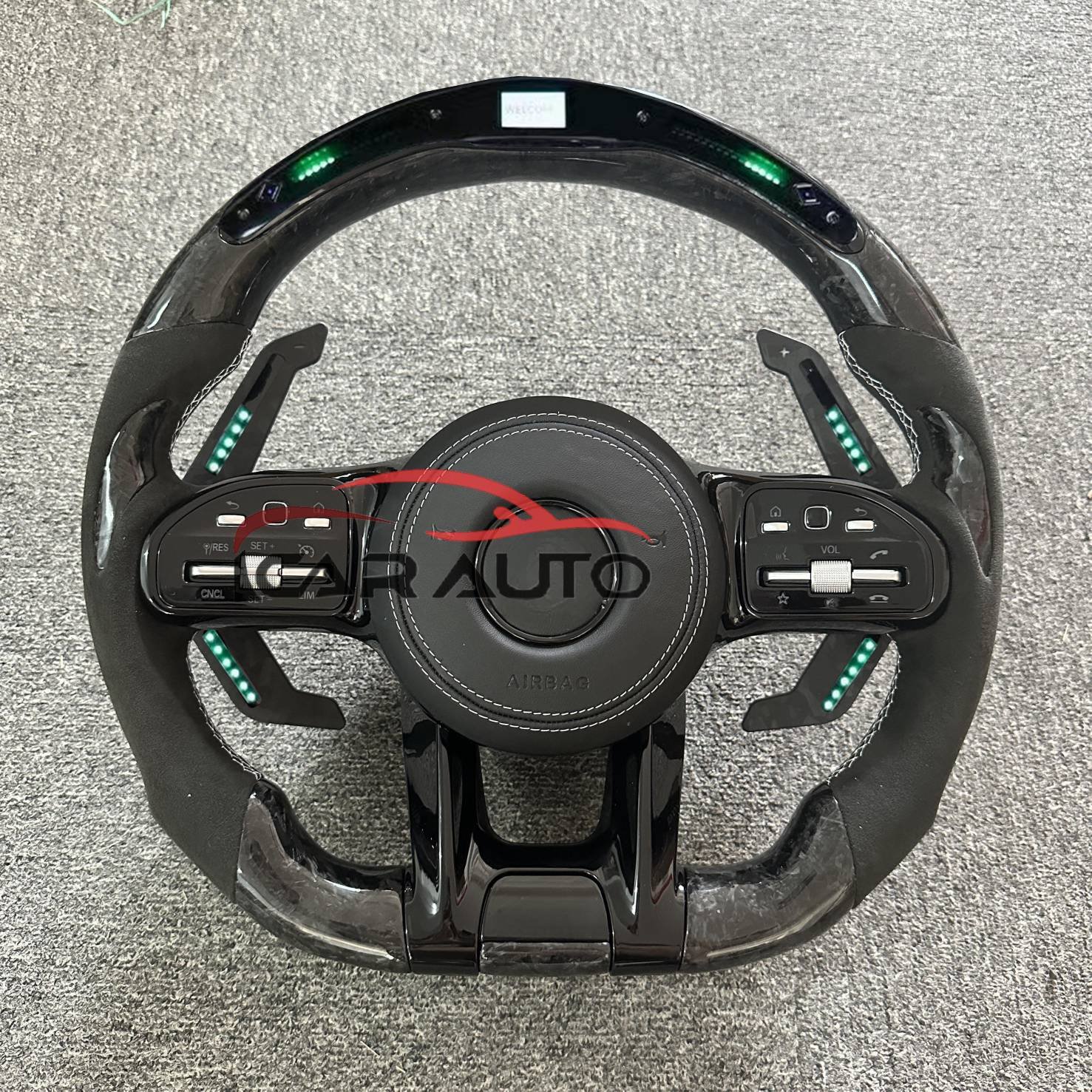 Car Steering Wheel for Mercedes-Benz W177 W213 W204 W205 W211 C257 Carbon Fiber Sports LED Paddles LED Steering Wheel