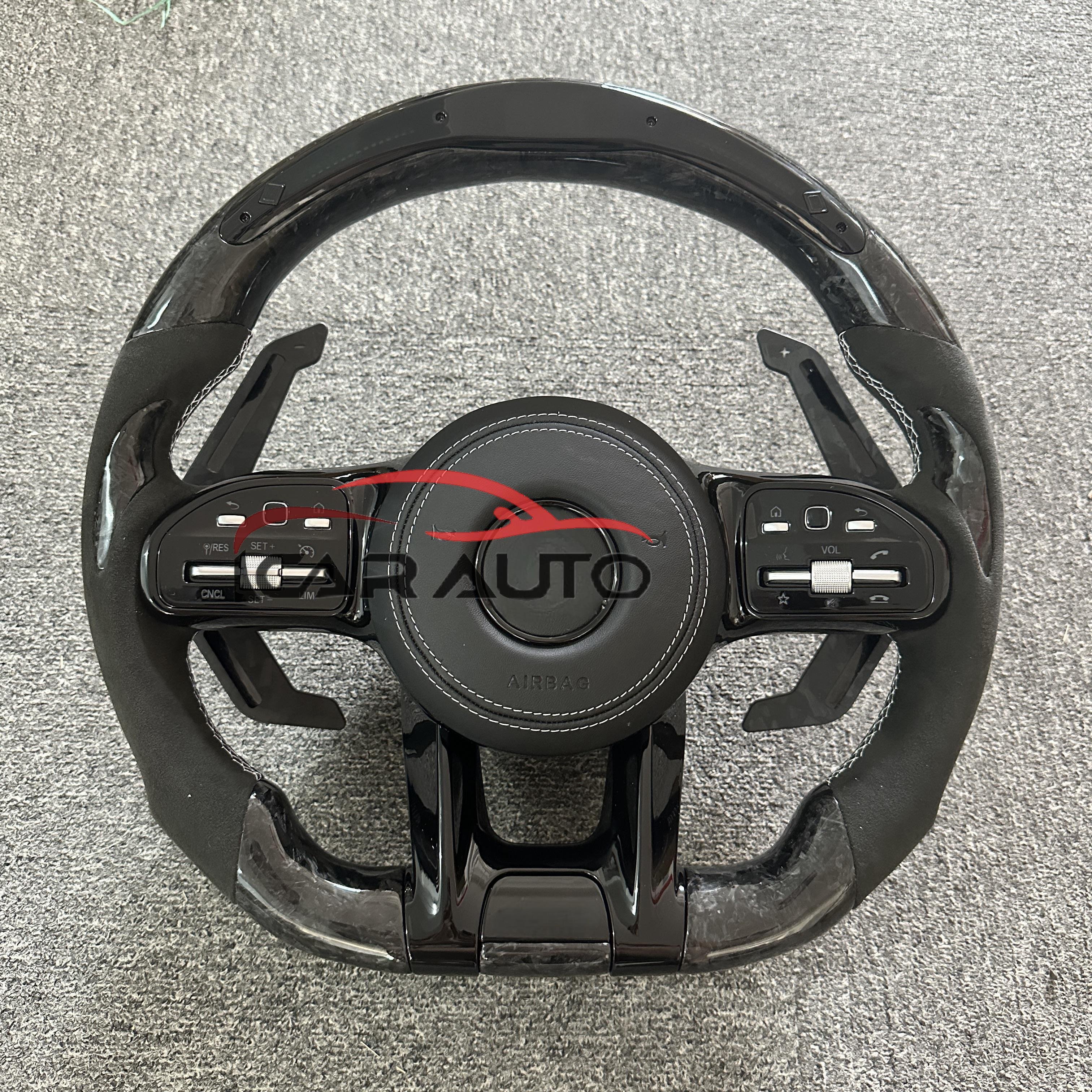 Car Steering Wheel for Mercedes-Benz W177 W213 W204 W205 W211 C257 Carbon Fiber Sports LED Paddles LED Steering Wheel