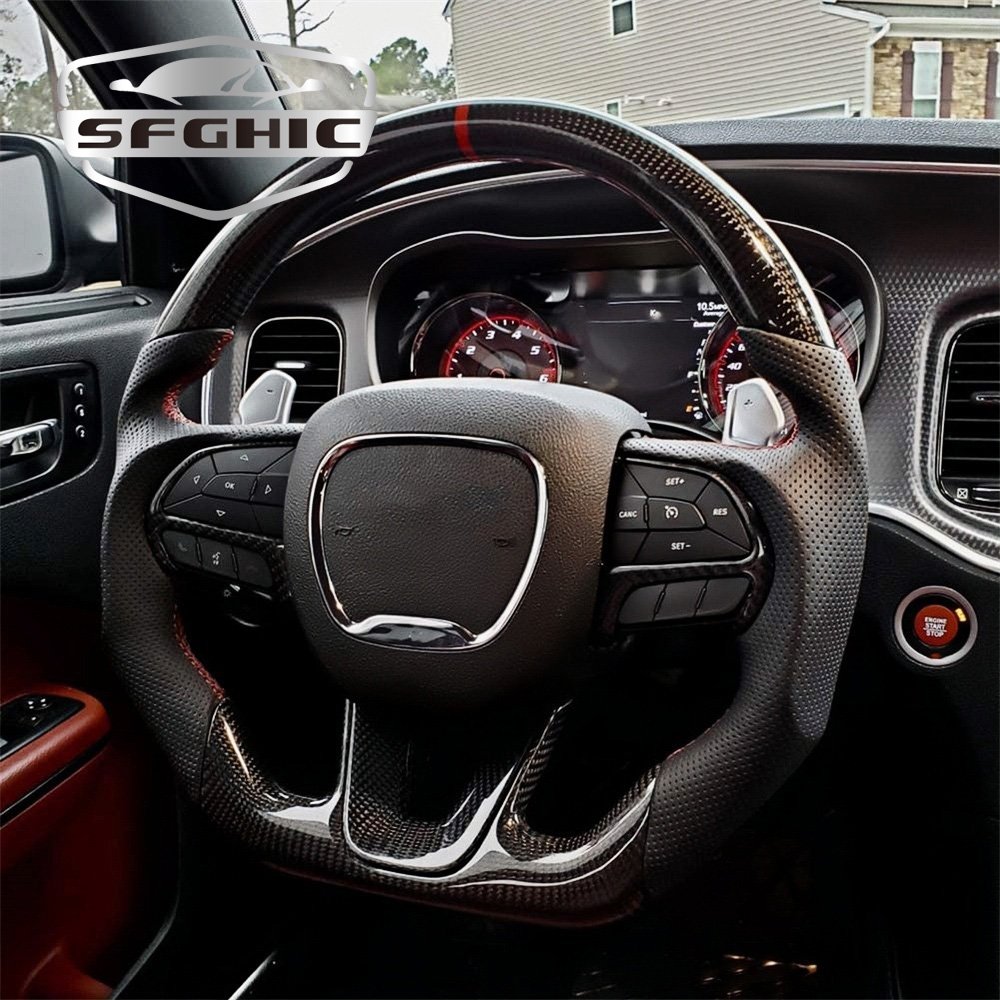 Carbon Fiber Steering Wheel For Dodge Charger Challenger Chargersrt Challenger SRT 2015 Customized Car Steering Wheel