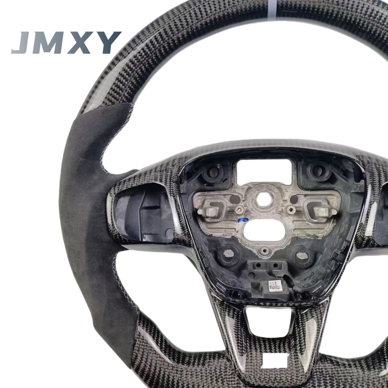 Custom Sports-Style Carbon Fiber Steering Wheel Black AlcantaraInterior Accessories For Ford Mustang Focus MK4 MK8 Cars