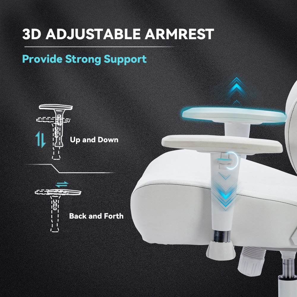 Modern Ergonomic Computer Reclining Office Chair Swivel White Memory Foam Gaming Chair