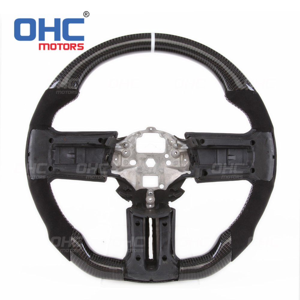 Wholesale Factory provided Custom Car Real Carbon Fiber LED Racing Steering Wheel for Ford Mustang 2010 2011 2012 2013 2014