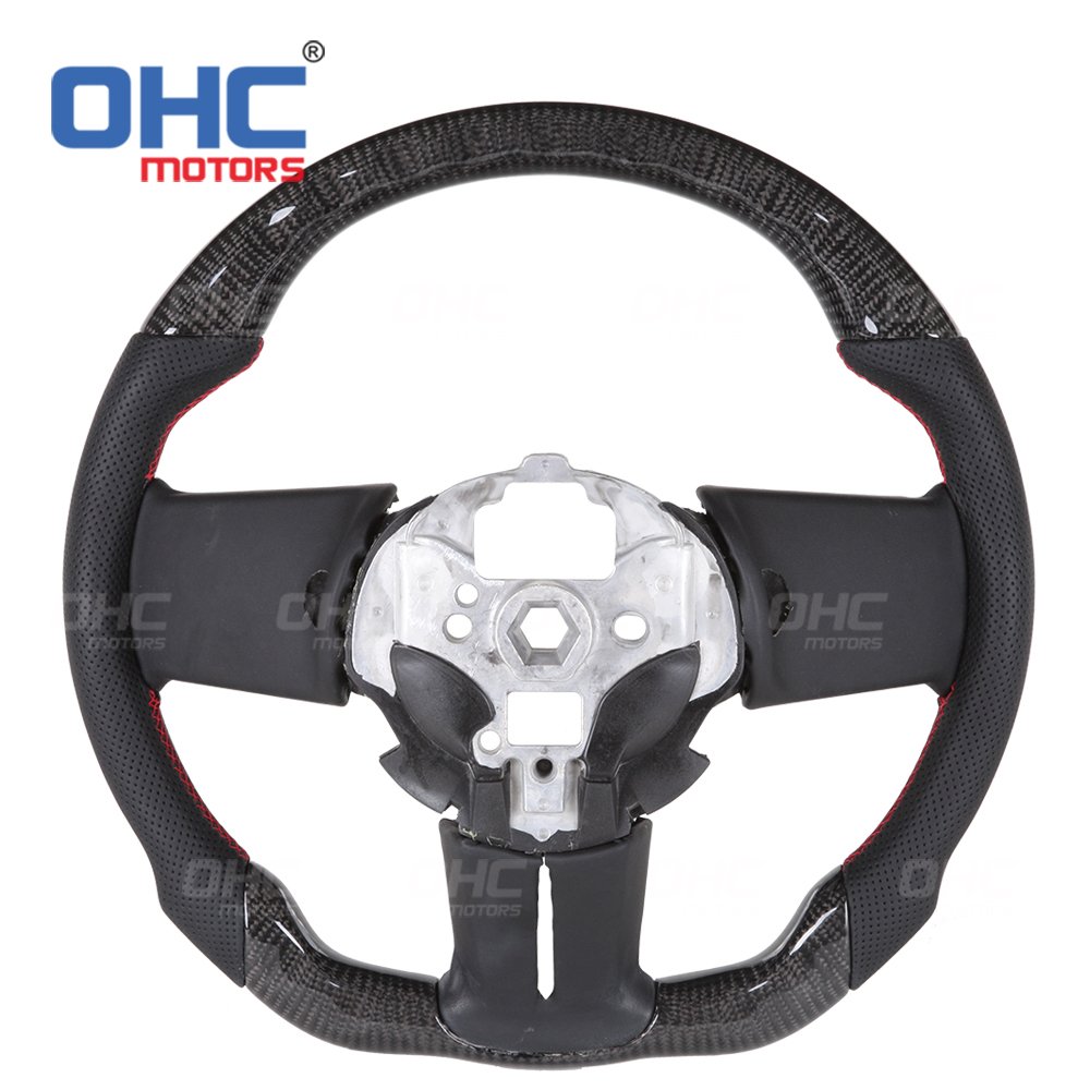 Wholesale Factory provided Custom Car Real Carbon Fiber LED Racing Steering Wheel for Ford Mustang 2010 2011 2012 2013 2014