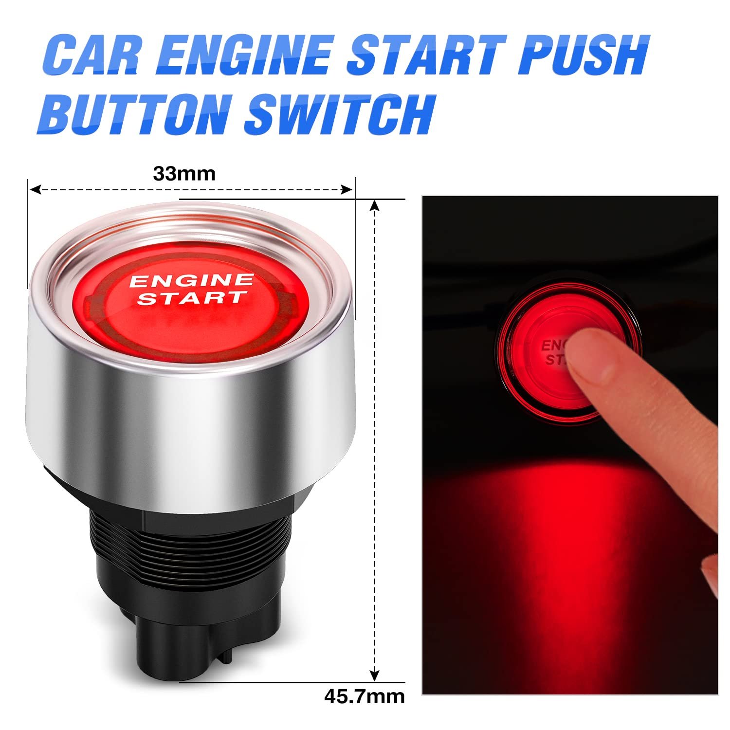 Ignition Switch Panel 12V 2 in 1 Rocker Switch With Engine Push Button Toggle Switches With Relay for RV Truck Racing Car Boat