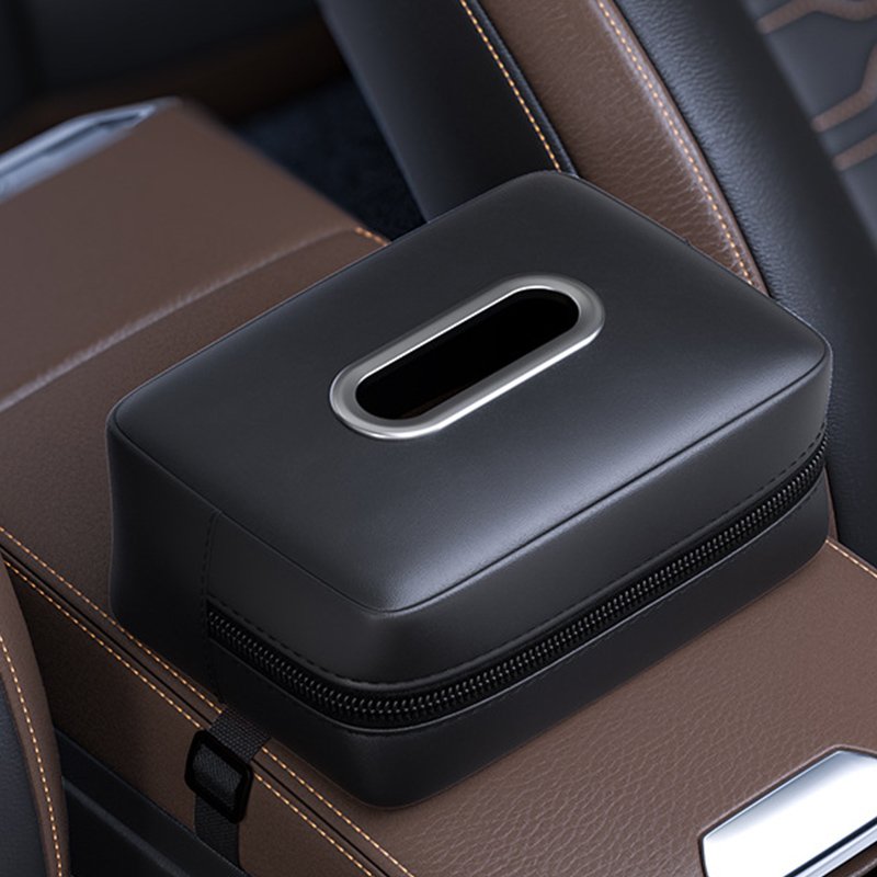 Hot Selling Nappa Leather Car Tissue Box Car Visor Seat Back Suspension Tissue Box Car Armrest Box Tissue