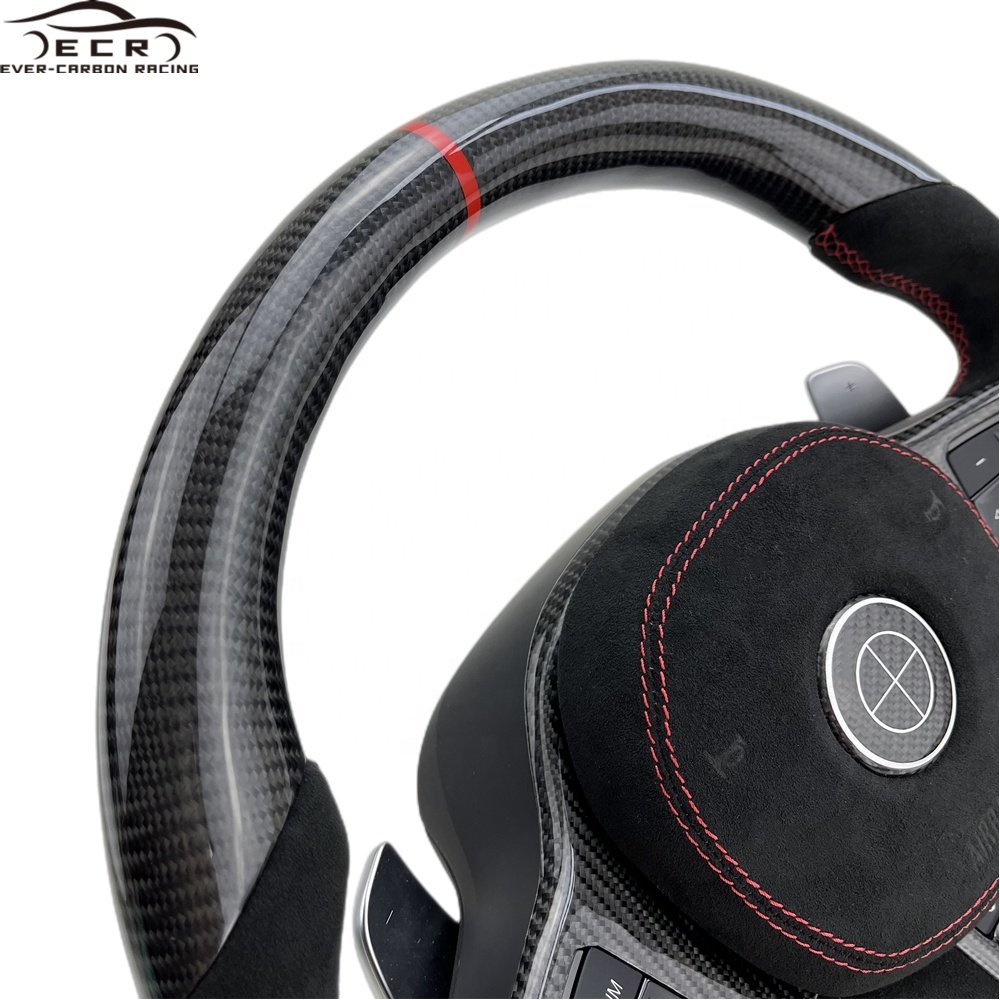 Ever-Carbon Racing ECR Custom Design Black Leather Perforated Heated Car Steering Wheel For BMW G30 Steering Wheel Upgrade
