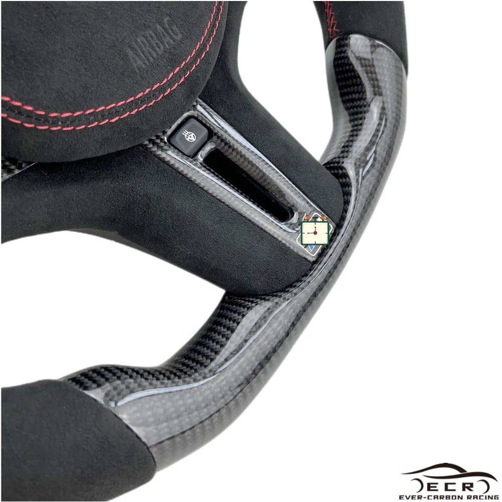 Ever-Carbon Racing ECR Custom Design Black Leather Perforated Heated Car Steering Wheel For BMW G30 Steering Wheel Upgrade