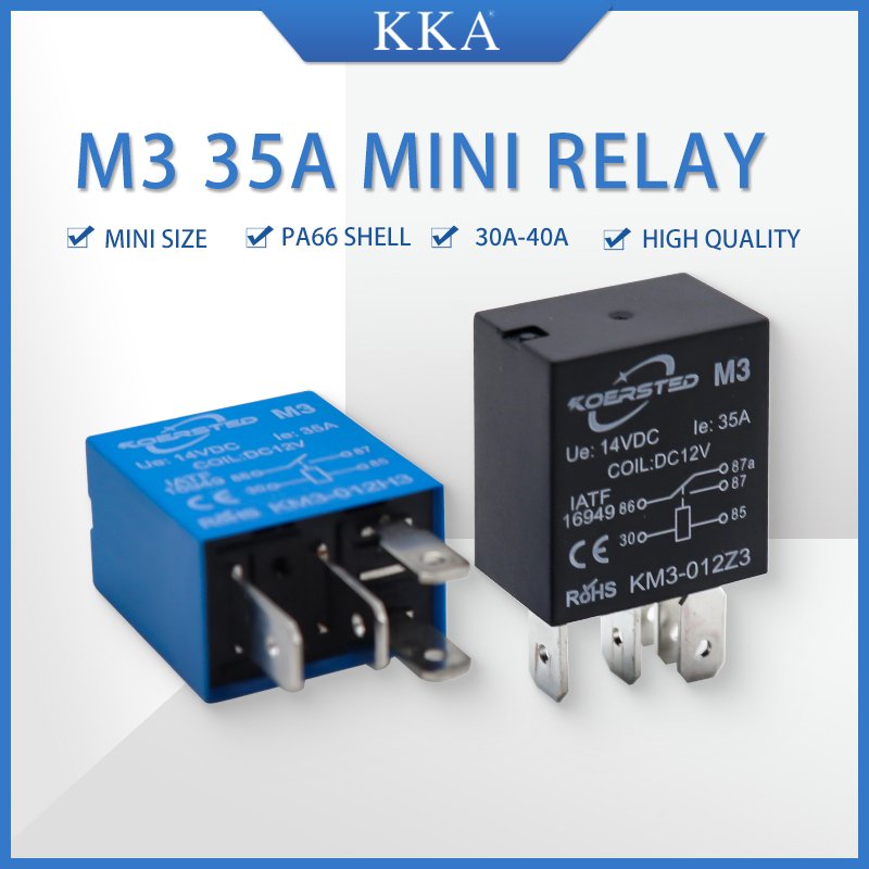 KKA-M3 30A 35A Mini Automotive Relay 12V/24V 4pin/5pin, Car Relay/Auto Relay for Car, Motorcycle, Boat, Auto Vehicle