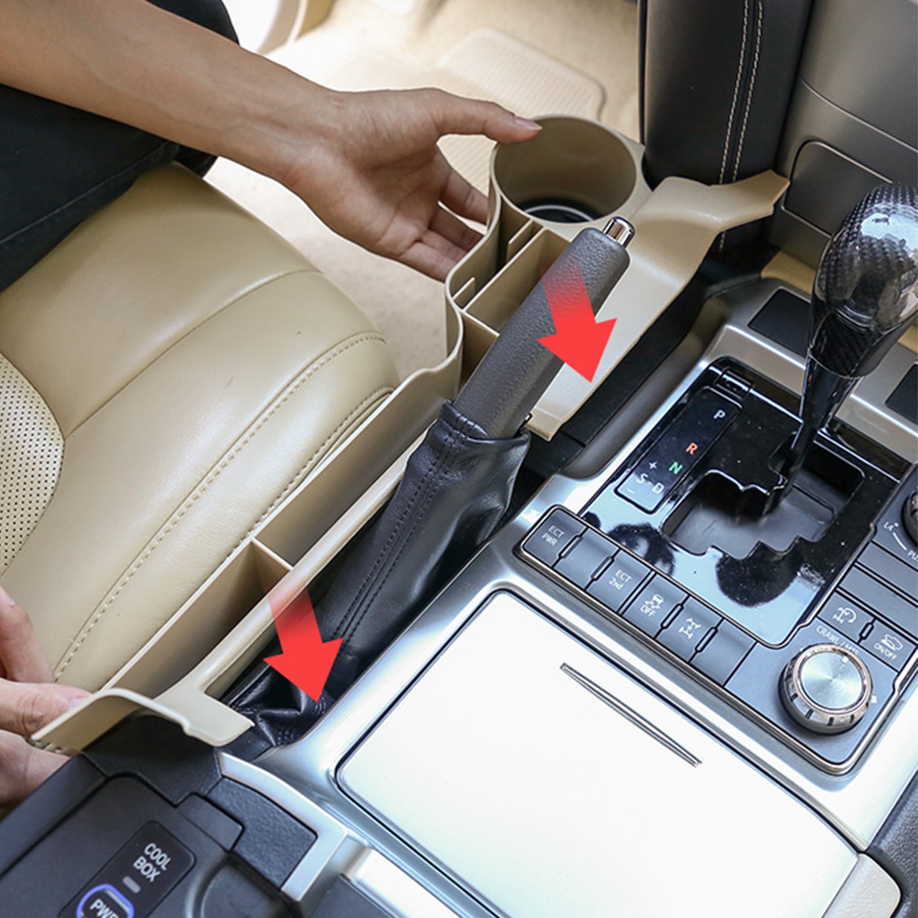 Car Seat Gap Storage Box Land Cruiser Central Control Armrest Storage Box Interior Modification for Toyota Land Cruiser