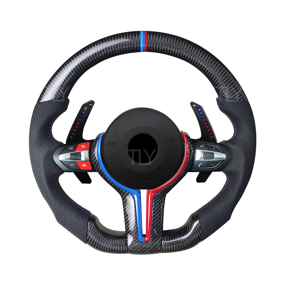 M Performance Carbon Fiber Steering Wheel for BMW F10 F11 F20 F30 M4 F82 E60 E90 E92 Z4 E89 With M Trip Trim Paddle