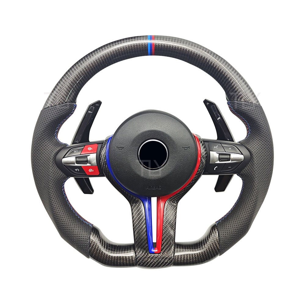 M Performance Carbon Fiber Steering Wheel for BMW F10 F11 F20 F30 M4 F82 E60 E90 E92 Z4 E89 With M Trip Trim Paddle