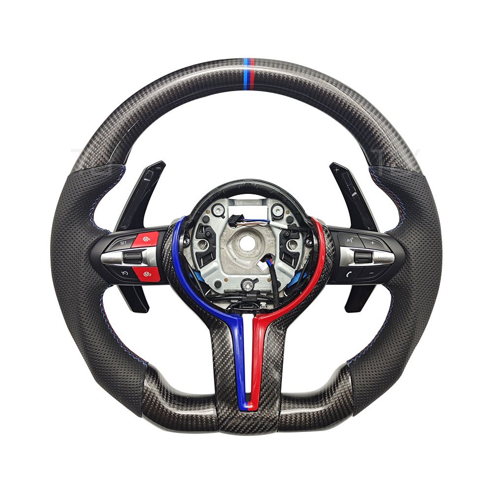 M Performance Carbon Fiber Steering Wheel for BMW F10 F11 F20 F30 M4 F82 E60 E90 E92 Z4 E89 With M Trip Trim Paddle