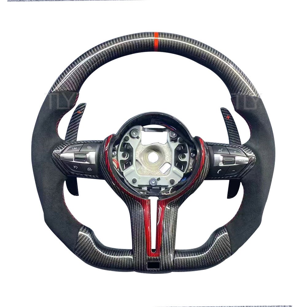 M Performance Carbon Fiber Steering Wheel for BMW F10 F11 F20 F30 M4 F82 E60 E90 E92 Z4 E89 With M Trip Trim Paddle