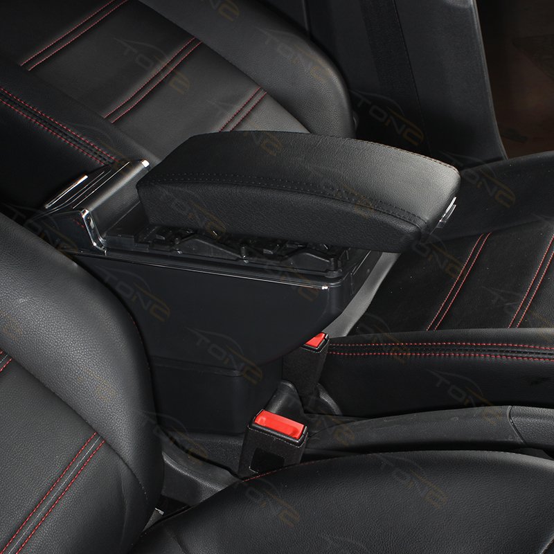 TONC Custom Car Armrest Console for 2014 Toyota Vios - Premium ABS Center Console Organizer with USB Charging and Dual-Storage