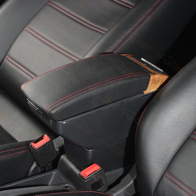 TONC Custom Car Armrest Console for 2014 Toyota Vios - Premium ABS Center Console Organizer with USB Charging and Dual-Storage
