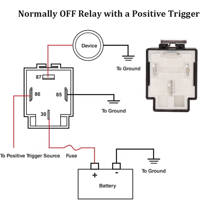 4 Pin 30A Auto Relay With Fuse Coil Voltage 12V/24V DC Vehicle Rel for Car Truck Motor