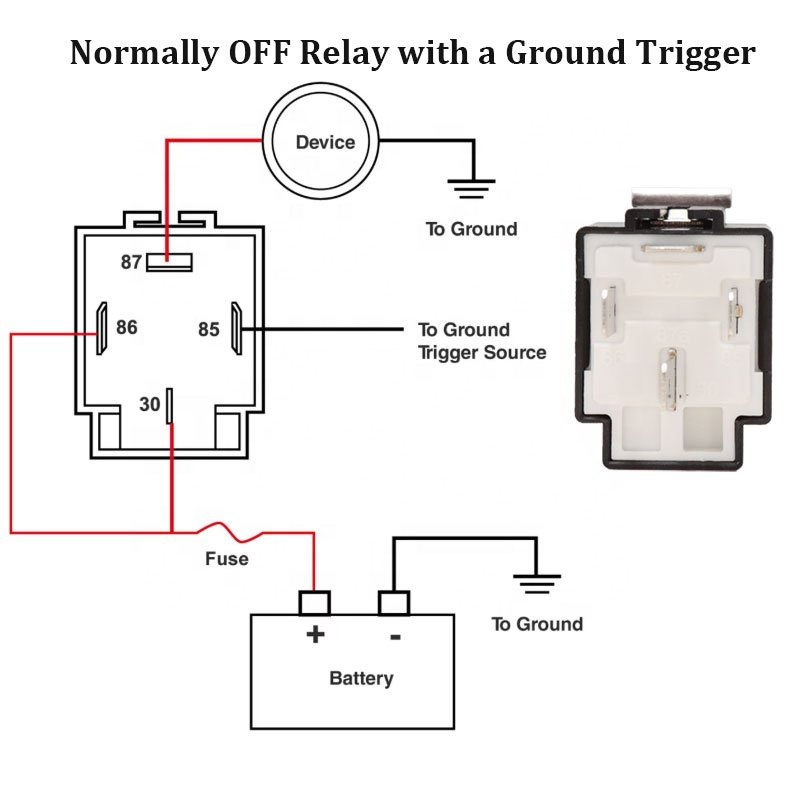 4 Pin 30A Auto Relay With Fuse Coil Voltage 12V/24V DC Vehicle Rel for Car Truck Motor