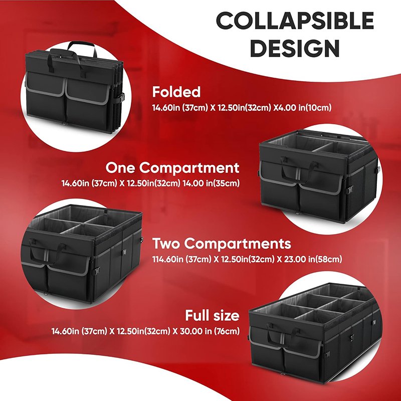 Custom Heavy Duty Car Backseat Storage Box Foldable Backseat Trunk Organizer