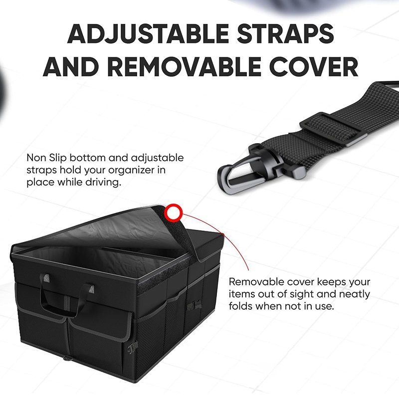 Custom Heavy Duty Car Backseat Storage Box Foldable Backseat Trunk Organizer
