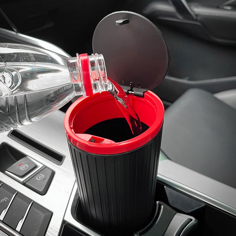 Car Storage Container Car Armrest Cup Holder Water Leak Proof Dustbin with Lid Car Storage Box