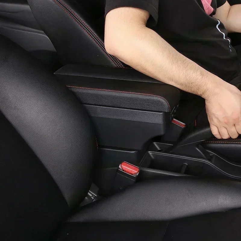 TONC Volkswagen Bora Center Console Armrest Box with Dual-Layer Storage, USB Charging Port, and Cup Holder