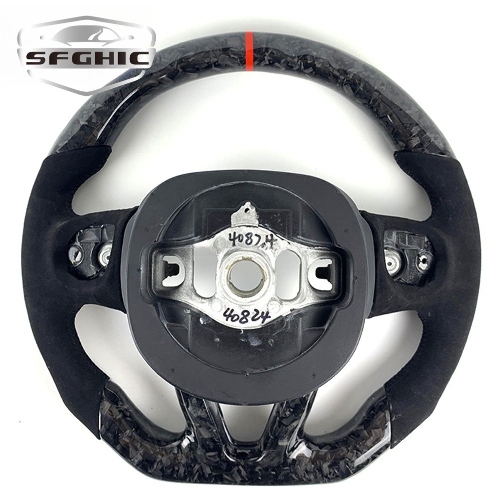 Sport Style Design Car Accessories For Dodge Challenger 2015 SRT Customized Flat Bottom Carbon Fiber Steering Wheel