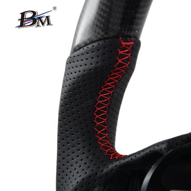 High Quality Carbon Fiber Perforated Leather Steering Wheels For CHEVROLET Corvette C6 Interior Accessories 2012 2013 Wholesale