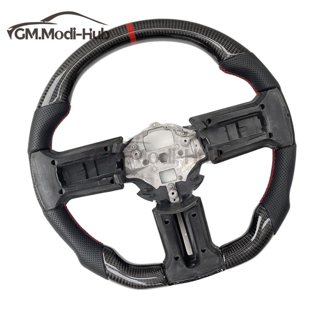 GM.Modi-Hub Carbon Fiber Car Steering Wheel For Ford 2010 2011 2012 2013 2014 Mustang GT Shelby GT500