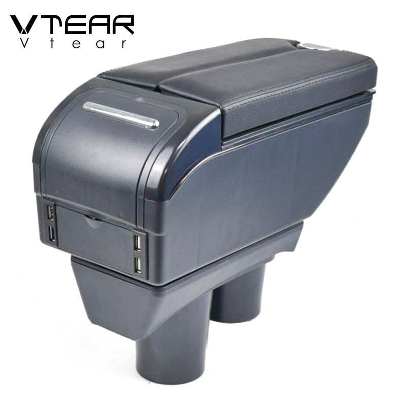 Vtear for Peugeot 301/citroen C-elysee Armrest Interior Center Console Storage Box Arm Rest Car-styling Decoration Accessories