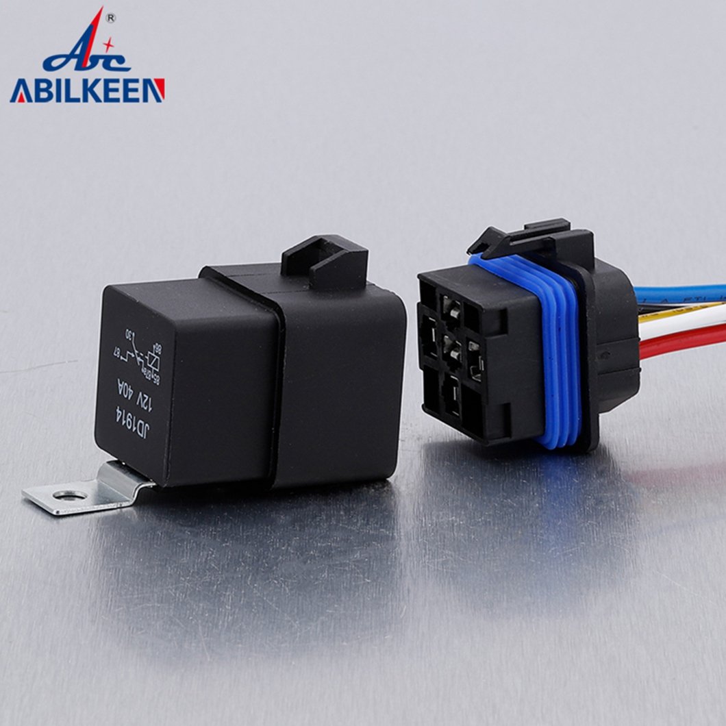 2023 New Arrival ABILKEEN Waterproof Auto Solid-State Relay 40A 12V-24V 5Pin Auto Relay with Waterproof Male/Female Socket Plug
