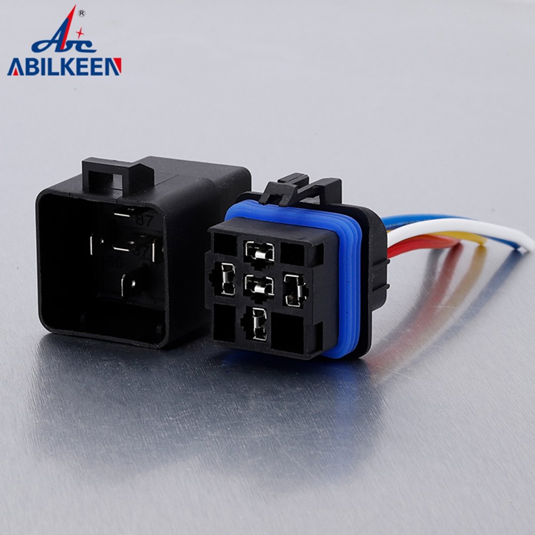2023 New Arrival ABILKEEN Waterproof Auto Solid-State Relay 40A 12V-24V 5Pin Auto Relay with Waterproof Male/Female Socket Plug