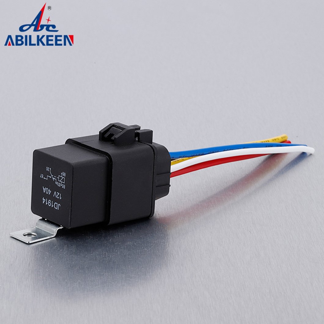 2023 New Arrival ABILKEEN Waterproof Auto Solid-State Relay 40A 12V-24V 5Pin Auto Relay with Waterproof Male/Female Socket Plug