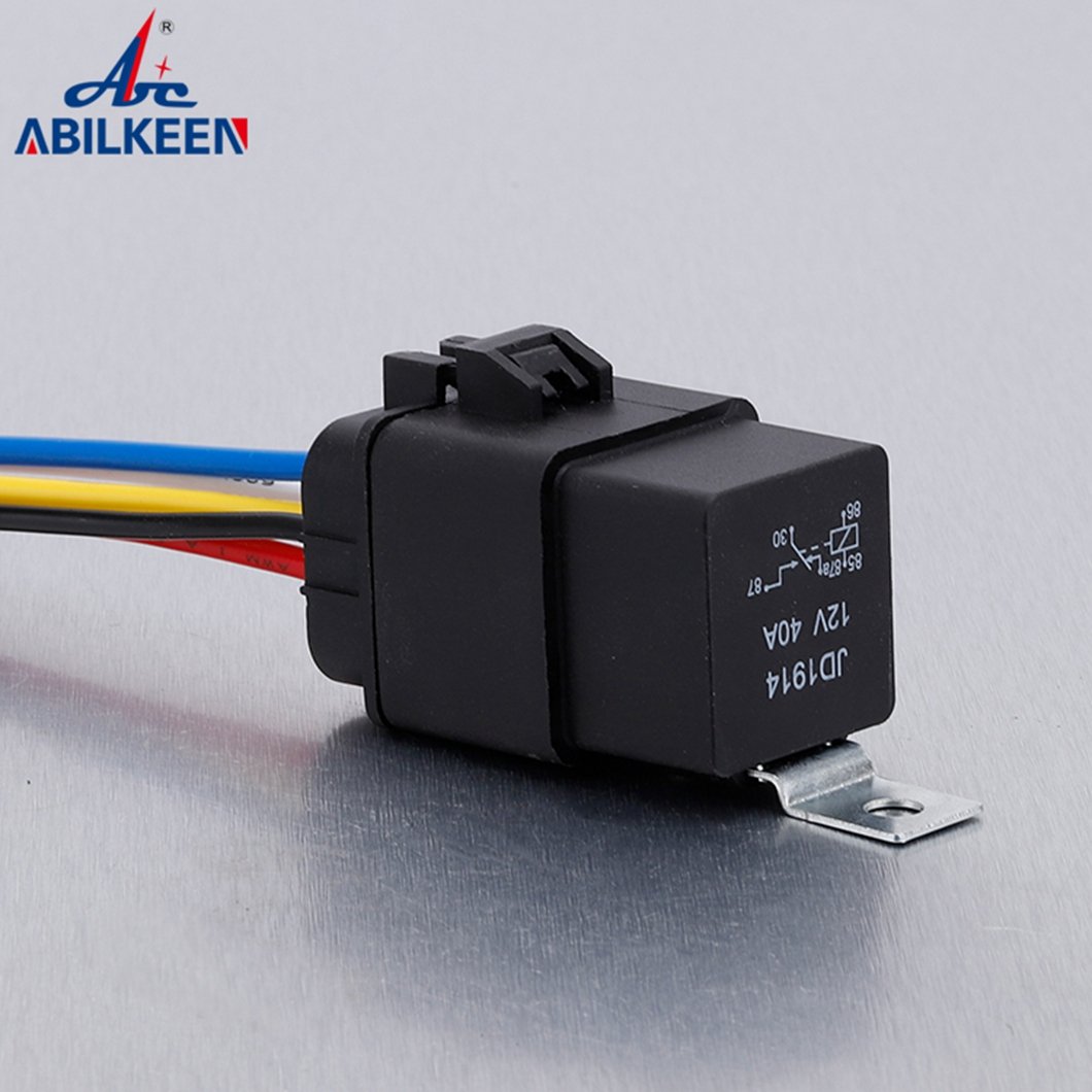2023 New Arrival ABILKEEN Waterproof Auto Solid-State Relay 40A 12V-24V 5Pin Auto Relay with Waterproof Male/Female Socket Plug