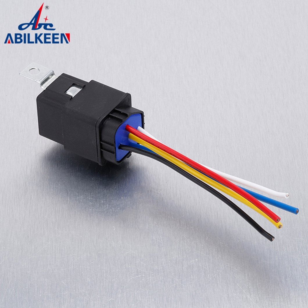 2023 New Arrival ABILKEEN Waterproof Auto Solid-State Relay 40A 12V-24V 5Pin Auto Relay with Waterproof Male/Female Socket Plug