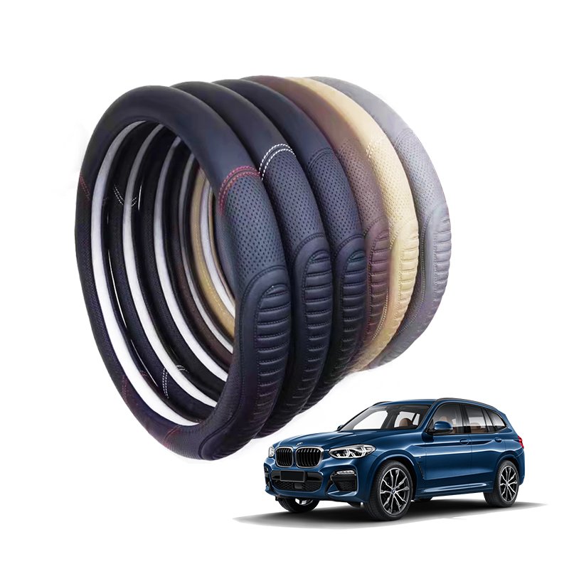 Car Accessories Carbon Fiber PU Leather Multiple Color Car Steering Wheel Covers