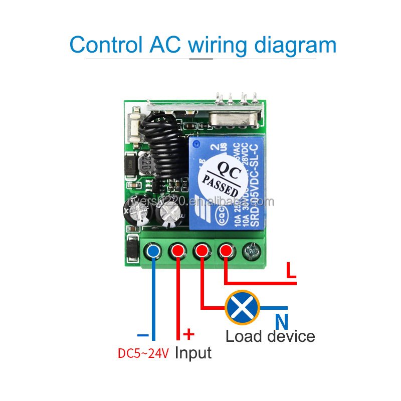 433M Universal Wireless RF Remote Control Switch DC12V 24V 1CH Relay RF Remote Control Switches Transmitter and Receiver Kit