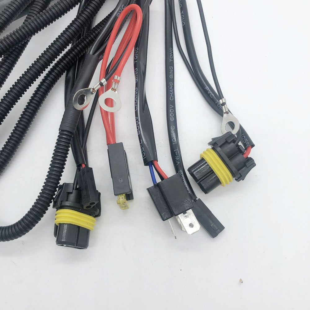 DLAND H4 Hi/Lo Bulb Relay Harness Relay Wiring Harness for Car HID Bi-Xenon Headlight Bulbs