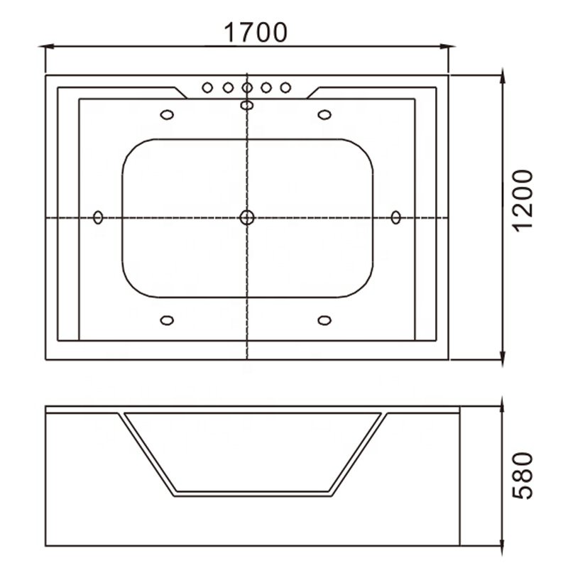 2024 Modern Luxury Bathroom Tubs Rectangle Freestanding Indoor Waterfall Acrylic Plastic whirlpool Jetted Bathtubs & Whirlpools
