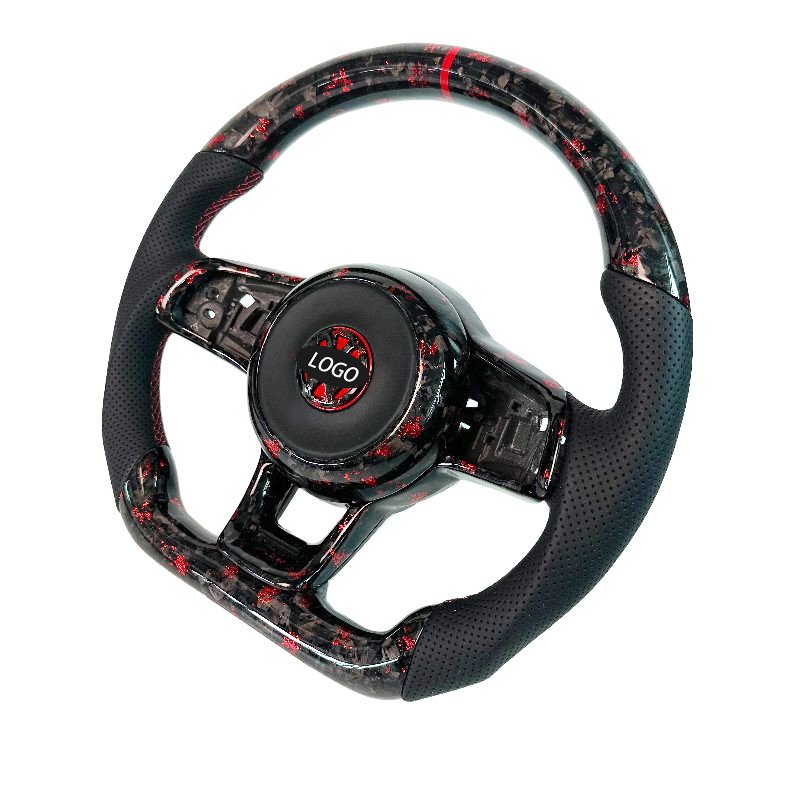 Red Forged Carbon Fiber Car Steering Wheel for Volkswagen golf mk7 7.5 steering wheel GTI GTS GTD GTE R R Line Polo GTI MK7
