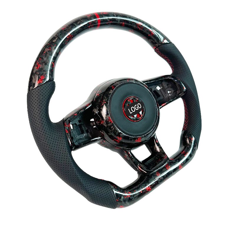 Red Forged Carbon Fiber Car Steering Wheel for Volkswagen golf mk7 7.5 steering wheel GTI GTS GTD GTE R R Line Polo GTI MK7