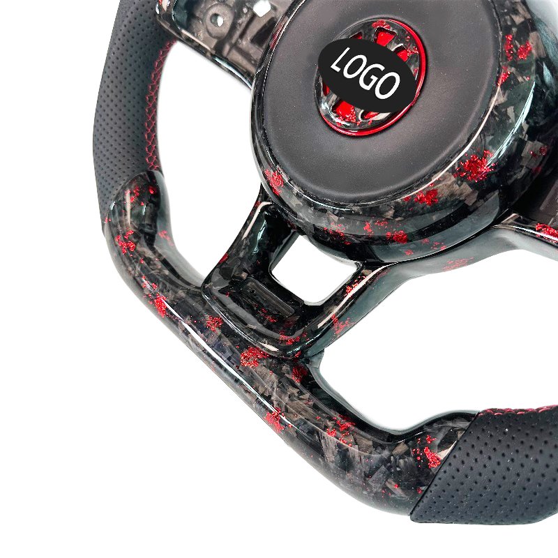 Red Forged Carbon Fiber Car Steering Wheel for Volkswagen golf mk7 7.5 steering wheel GTI GTS GTD GTE R R Line Polo GTI MK7