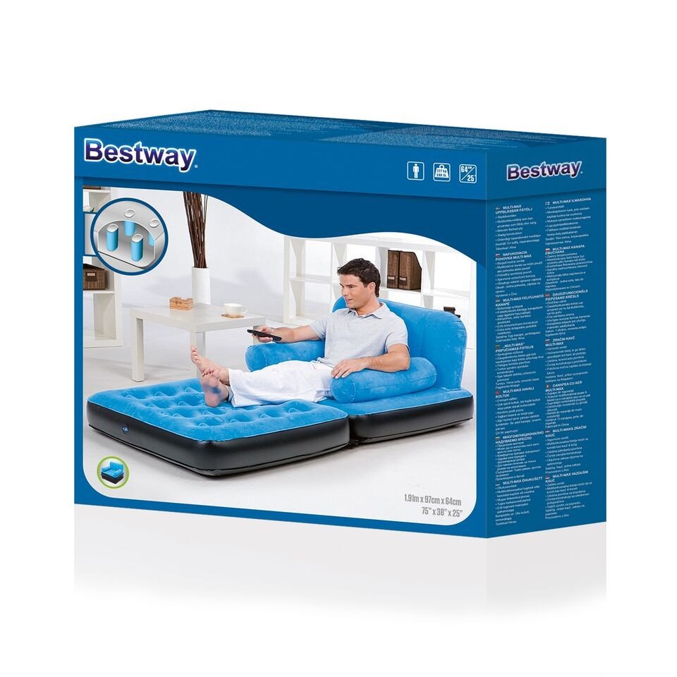 Inflatable air Sofa Bestway 67277 75'' X 38 ''x 25'' Inflatable Air Couch Sofa with Armrest