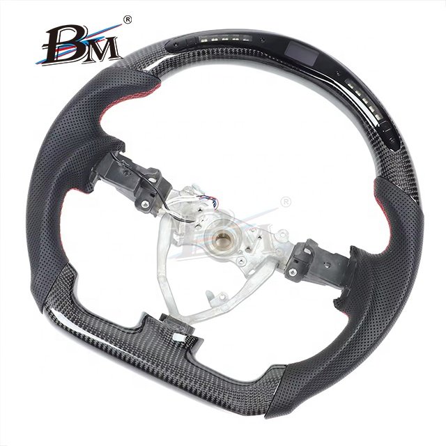 Colorful Led Carbon Fiber For Toyota FJCRUISER Wheel Sport Black Perforated Leather Steer Interior Car Accessories By BM